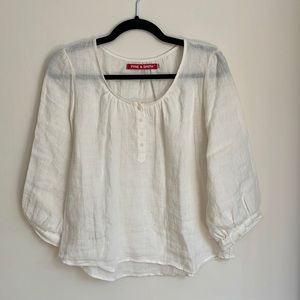 Pyne and Smith white shirting linen blouse